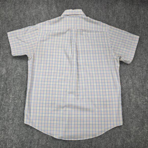 Brooks Brothers Shirt Mens Large Blue Plaid Short Sleeve Button Down Non Iron - Picture 4 of 16